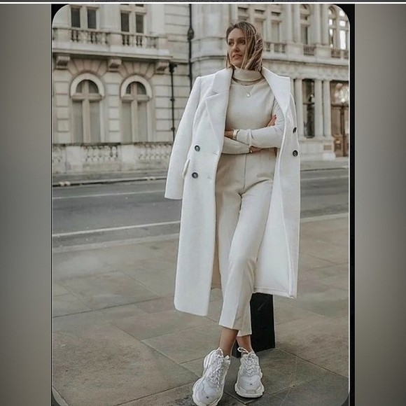 Zara * high waisted cream pants bloggers favorite - Picture 9 of 16